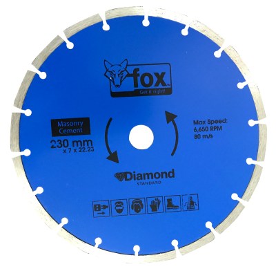 Fox Tools – Segmented 230mm Diamond Blades – Set of 10 Fox Tools – Segmented 230mm Diamond Blades – Set of 10