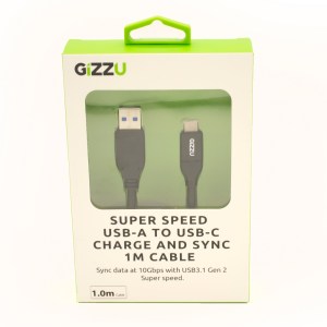 GIZZU USB3.1 A To USB-C 1m Cable – Black GIZZU USB3.1 A To USB-C 1m Cable – Black