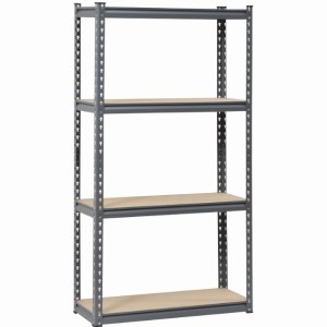 Wildberry – White Metal Shelving (4 Shelves MDF) – Grey Wildberry – White Metal Shelving (4 Shelves MDF) – Grey