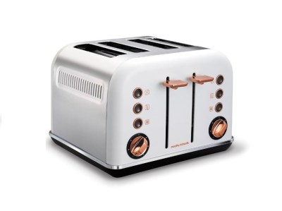 Morphy Richards – 4 Slice Accent Toaster – White With Rose Gold Morphy Richards – 4 Slice Accent Toaster – White With Rose Gold