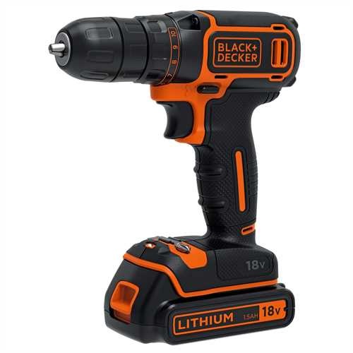 BLACK+DECKER 18V System Drill Driver + 200mA charger + 1.5Ah battery BLACK+DECKER 18V System Drill Driver + 200mA charger + 1.5Ah battery