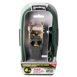 Smart Straps Ratchet Tie Down Pad – Green (4m) Smart Straps Ratchet Tie Down Pad – Green (4m)