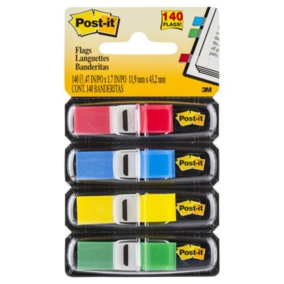 3M Post-it Flags 4 Pack (Red, Blue, Green, Yellow) / 35 Flags per colour 3M Post-it Flags 4 Pack (Red, Blue, Green, Yellow) / 35 Flags per colour