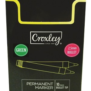 Croxley: Permanent Marker – Green – Bullet Tip – Box of 10 Croxley: Permanent Marker – Green – Bullet Tip – Box of 10