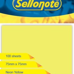 Repositionable Notes – 75 x 75mm – 100 Sheets – Neon Yellow Repositionable Notes – 75 x 75mm – 100 Sheets – Neon Yellow