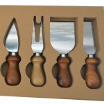 Mabibuch Stainless Steel Cheese Knives with Wooden Handles – 4 Piece Set Mabibuch Stainless Steel Cheese Knives with Wooden Handles – 4 Piece Set