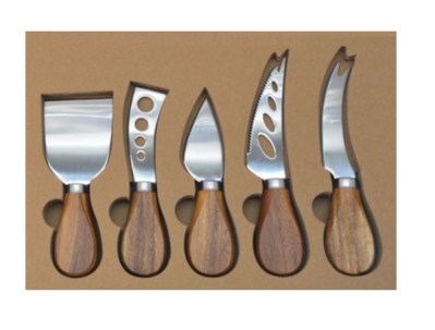 Mabibuch Stainless Steel Cheese Knives with Wooden Handles – 5 Piece Set Mabibuch Stainless Steel Cheese Knives with Wooden Handles – 5 Piece Set