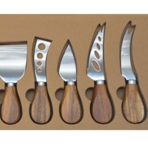 Mabibuch Stainless Steel Cheese Knives with Wooden Handles – 5 Piece Set Mabibuch Stainless Steel Cheese Knives with Wooden Handles – 5 Piece Set