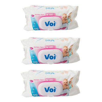 Voi Baby Wet Wipes – 3 Pack (120 Pieces) Voi Baby Wet Wipes – 3 Pack (120 Pieces)