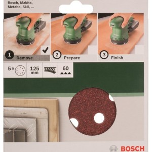 Bosch – 125mm/60 Sanding Sheet For Orbit Sanders Bosch – 125mm/60 Sanding Sheet For Orbit Sanders