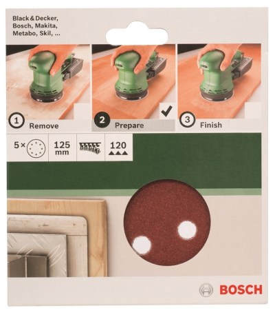 Bosch – 125mm/120 Sanding Sheet For Orbit Sanders Bosch – 125mm/120 Sanding Sheet For Orbit Sanders