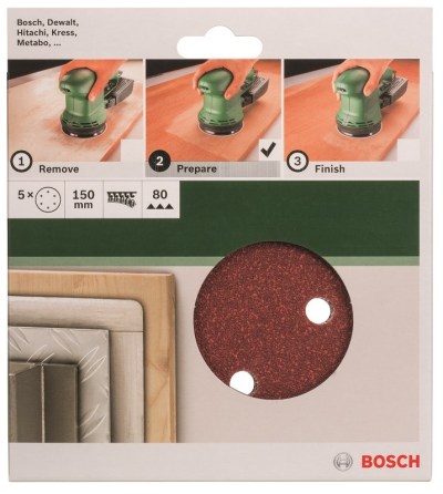Bosch – 150mm/80 Sanding Sheet For Orbit Sanders Bosch – 150mm/80 Sanding Sheet For Orbit Sanders