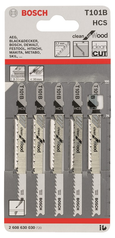 Bosch – 101 B Jigsaw Blade Clean For Wood – Set Of 5 Bosch – 101 B Jigsaw Blade Clean For Wood – Set Of 5