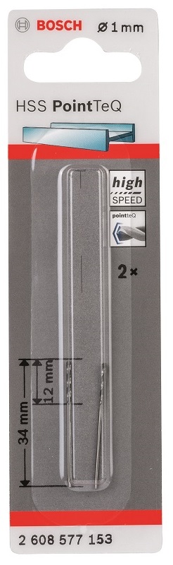 Bosch – Metal Drill Bit HSS Pointteq – 1.0mm Bosch – Metal Drill Bit HSS Pointteq – 1.0mm