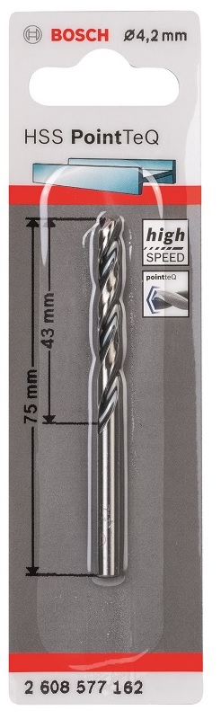Bosch – Metal Drill Bit HSS Pointteq – 4.2mm Bosch – Metal Drill Bit HSS Pointteq – 4.2mm
