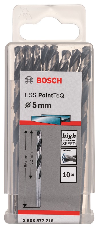 Bosch – Metal Drill Bit HSS Pointteq – 5.0mm Bosch – Metal Drill Bit HSS Pointteq – 5.0mm