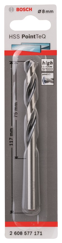 Bosch – Metal Drill Bit HSS Pointteq – 8.0mm Bosch – Metal Drill Bit HSS Pointteq – 8.0mm
