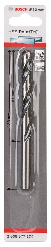 Bosch – Metal Drill Bit HSS Pointteq – 10.0mm Bosch – Metal Drill Bit HSS Pointteq – 10.0mm