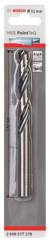 Bosch – Metal Drill Bit HSS Pointteq – 11.0mm Bosch – Metal Drill Bit HSS Pointteq – 11.0mm
