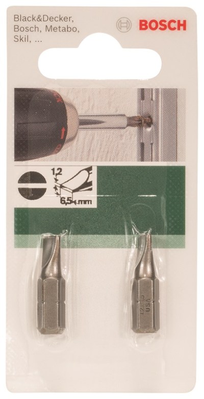 Bosch – Standard Slotted Screws Screwdriver Bit – 1.2 x 6.5 Bosch – Standard Slotted Screws Screwdriver Bit – 1.2 x 6.5