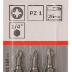 Bosch – Screwdriver Bit Extra Hard – PZ 1.25mm Bosch – Screwdriver Bit Extra Hard – PZ 1.25mm