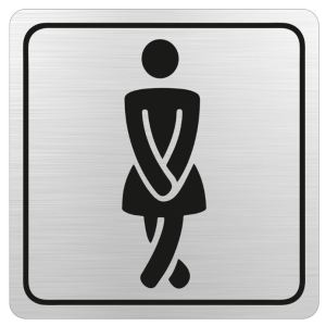 Parrot Products: Ladies Toilet Symbolic Sign on Brushed ACP 15cm*15cm Parrot Products: Ladies Toilet Symbolic Sign on Brushed ACP 15cm*15cm