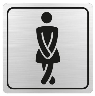 Parrot Products: Ladies Toilet Symbolic Sign on Brushed ACP 15cm*15cm Parrot Products: Ladies Toilet Symbolic Sign on Brushed ACP 15cm*15cm
