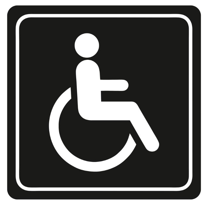 Parrot Products: Disabled Toilet Symbolic Sign on Black ACP 15cm*15cm Parrot Products: Disabled Toilet Symbolic Sign on Black ACP 15cm*15cm