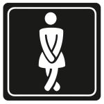 Parrot Products: Ladies Toilet Symbolic Sign on Black ACP 15cm*15cm Parrot Products: Ladies Toilet Symbolic Sign on Black ACP 15cm*15cm