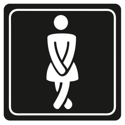 Parrot Products: Ladies Toilet Symbolic Sign on Black ACP 15cm*15cm Parrot Products: Ladies Toilet Symbolic Sign on Black ACP 15cm*15cm