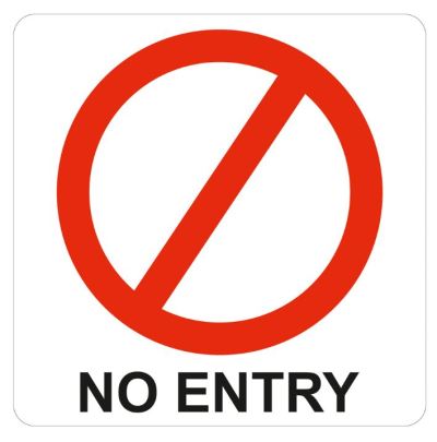 Parrot Products: No Entry Symbolic Sign on White ACP 15cm*15cm Parrot Products: No Entry Symbolic Sign on White ACP 15cm*15cm