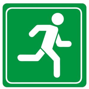 Parrot Products: Green Man Running Symbolic Sign on White ACP 15cm*15cm Parrot Products: Green Man Running Symbolic Sign on White ACP 15cm*15cm