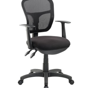 Cobalt Jet Mesh Ergonomic Task Office Chair With Armrests – Black Cobalt Jet Mesh Ergonomic Task Office Chair With Armrests – Black