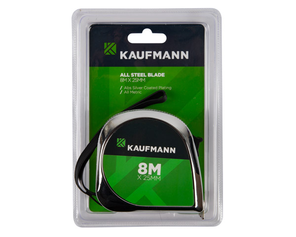 Kaufmann Hardware All Steel Blade Tape Measure – 25mm x 8M Kaufmann Hardware All Steel Blade Tape Measure – 25mm x 8M