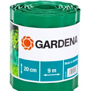 GARDENA Lawn Edging, Green 9 metre Roll 20 cm High GARDENA Lawn Edging, Green 9 metre Roll 20 cm High
