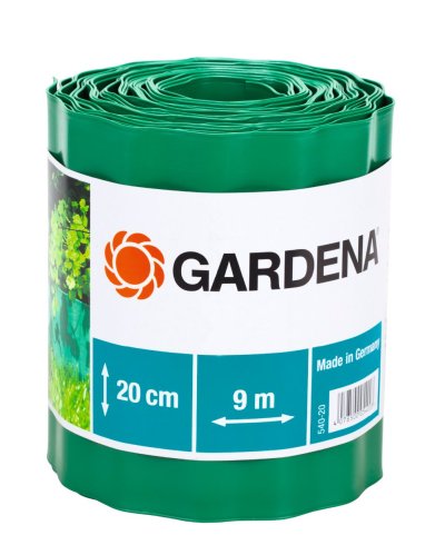 GARDENA Lawn Edging, Green 9 metre Roll 20 cm High GARDENA Lawn Edging, Green 9 metre Roll 20 cm High