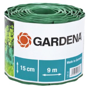GARDENA Lawn Edging, Green 9 metre Roll 15 cm High GARDENA Lawn Edging, Green 9 metre Roll 15 cm High