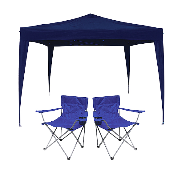 Afritrail 3 x 3m Gazebo Chair Combo – Blue Afritrail 3 x 3m Gazebo Chair Combo – Blue