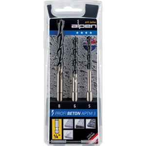 Alpen Profi Beton 3 Piece Set Hex Shank 5 6 8mm Alpen Profi Beton 3 Piece Set Hex Shank 5 6 8mm