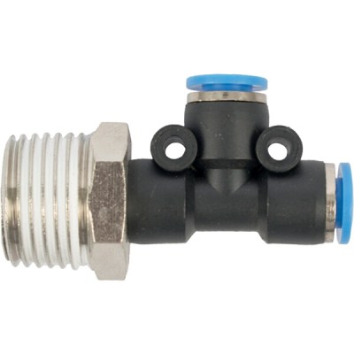 Aircraft Pu Hose Fitting Tee 6mm x 6mm x 1/2″M Aircraft Pu Hose Fitting Tee 6mm x 6mm x 1/2″M