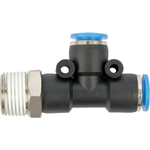 Aircraft Pu Hose Fitting Tee 8mm x 8mm x 3/8″M Aircraft Pu Hose Fitting Tee 8mm x 8mm x 3/8″M