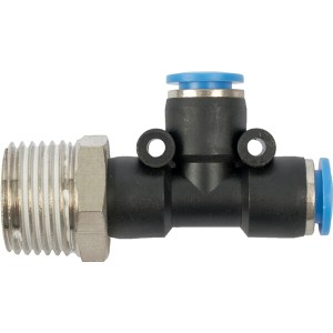 Aircraft Pu Hose Fitting Tee 8mm x 8mm x 1/2″M Aircraft Pu Hose Fitting Tee 8mm x 8mm x 1/2″M