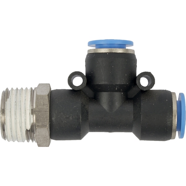 Aircraft Pu Hose Fitting Tee 10mm x 10mm x 1/2″M Aircraft Pu Hose Fitting Tee 10mm x 10mm x 1/2″M