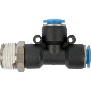 Aircraft Pu Hose Fitting Tee 10mm x 10mm x 1/2″M Aircraft Pu Hose Fitting Tee 10mm x 10mm x 1/2″M