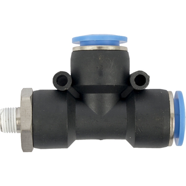 Aircraft Pu Hose Fitting Tee 12mm x 12mm x 1/8″M Aircraft Pu Hose Fitting Tee 12mm x 12mm x 1/8″M