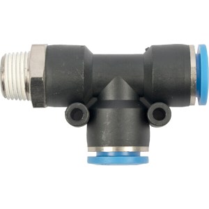 Aircraft Pu Hose Fitting Tee 12mm x 12mm x 3/8″M Aircraft Pu Hose Fitting Tee 12mm x 12mm x 3/8″M