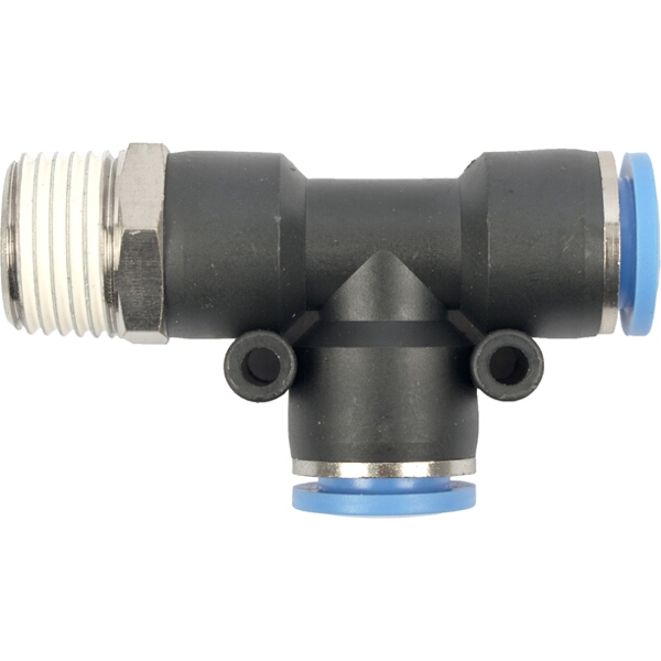 Aircraft Pu Hose Fitting Tee 12mm x 12mm x 1/2″M Aircraft Pu Hose Fitting Tee 12mm x 12mm x 1/2″M