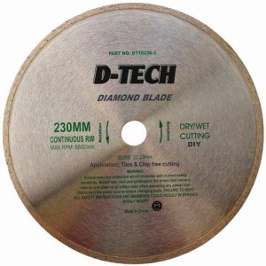 D-Tech Diamond Blade Continuous Rim 230×22.23mm Tile D-Tech Diamond Blade Continuous Rim 230×22.23mm Tile