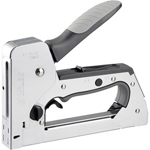 Miles Staple Gun Metal Body 18G Brad 12-14mm/Hl Pin 14mm/ Stap T50 6-14mm Miles Staple Gun Metal Body 18G Brad 12-14mm/Hl Pin 14mm/ Stap T50 6-14mm