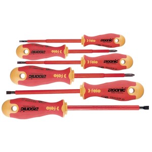 Felo 413 Screwdriver Set 6 Piece Ergonic Insulated VDE Sl/Ph Felo 413 Screwdriver Set 6 Piece Ergonic Insulated VDE Sl/Ph